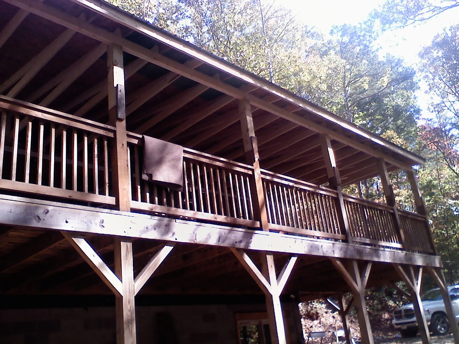 Timber framing under a new elevated porch and deck — Roof Leak Repair in Cream Ridge by Roofing Brothers